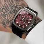 ساعت مردانه مربعی صفحه قرمز اکسنت ax183014M