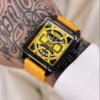 ساعت مردانه مربعی زرد میگر 2233