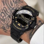 ساعت مچی مردانه فول مشکی اورجینال ساندا ُSanda 6002