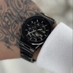 ساعت مردانه تمام استیل فول بلک آلکسا مدل A2002 اورجینال خاص صفحه اسکلیتون