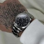 ساعت مردانه تمام استیل صفحه مشکی رولکس