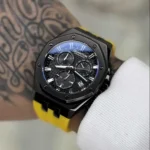 ساعت مردانه کوانتوم HNG949.654 اصل اتوماتیک بند سیلیکونی زرد