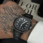 ساعت مردانه تمام استیل فول مشکی پتک فیلیپ ناتیلوس Patek Philippe nautilus