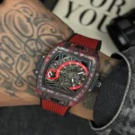 ساعت مچی مردانه هابلوت Hublot BigBang Spirit Carbon Fiber بند قرمز