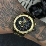 ساعت مردانه تمام استیل طلایی اکستری Extri