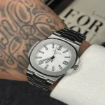 ساعت مردانه تمام استیل پتک فلیپ ناتیلوس Patek Philippe Nautilus