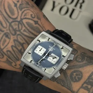 ساعت تگ هویر موناکو بند چرمی مشکیTag Heuer