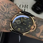 ساعت پنرای لامینور رز گلد بند چرم مشکی Panerai Luminor