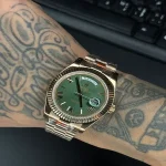 ساعت مردانه تمام استیل طلایی رولکس دی دیت صفحه سبز Rolex Day Date Z-GG