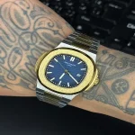 ساعت مردانه تمام استیل پتک فیلیپ ناتیلوس طلایی Patek Philippe