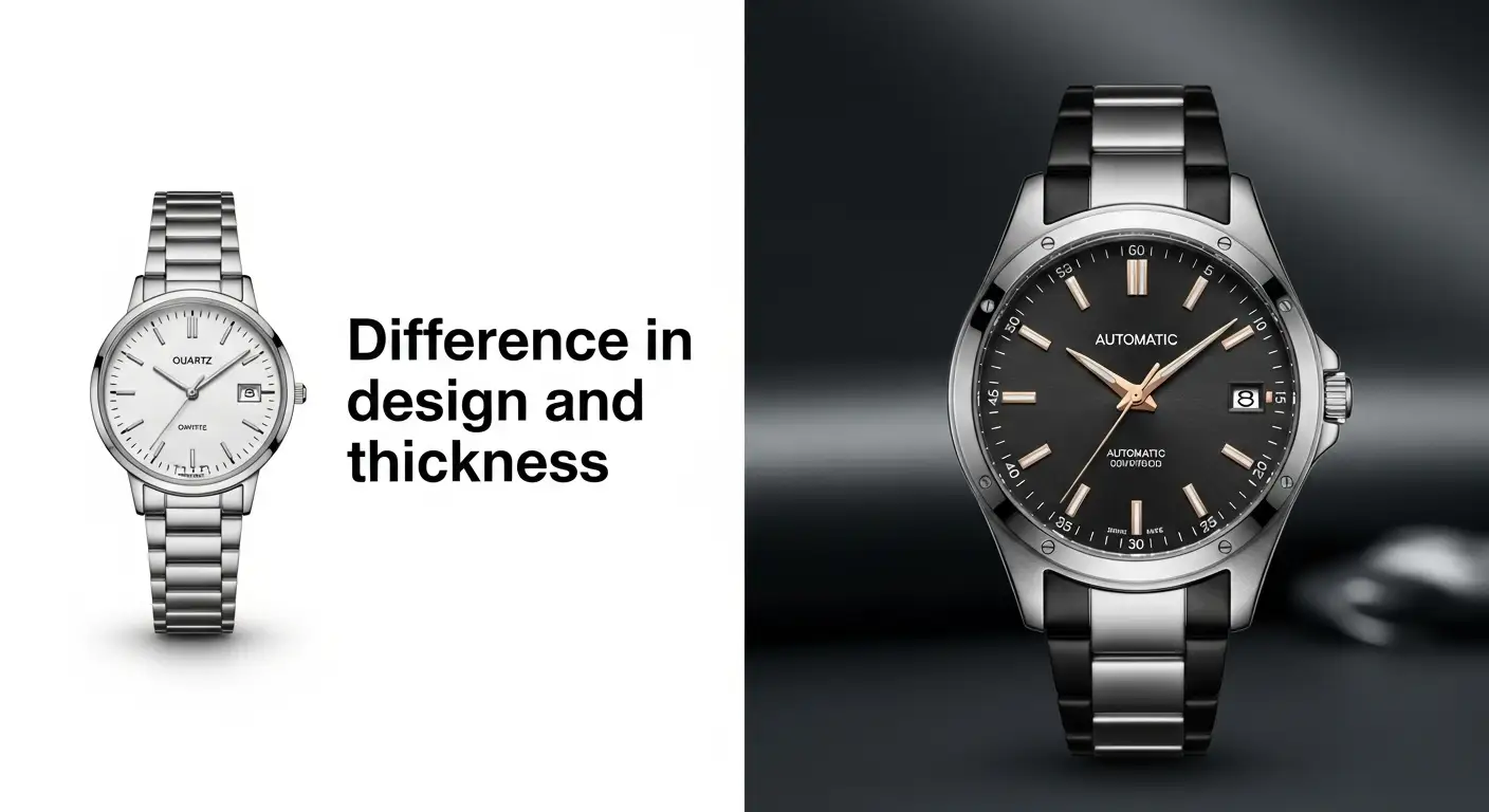 تفاوت در طراحی و ضخامت ساعت های اتوماتیک و کوارتز